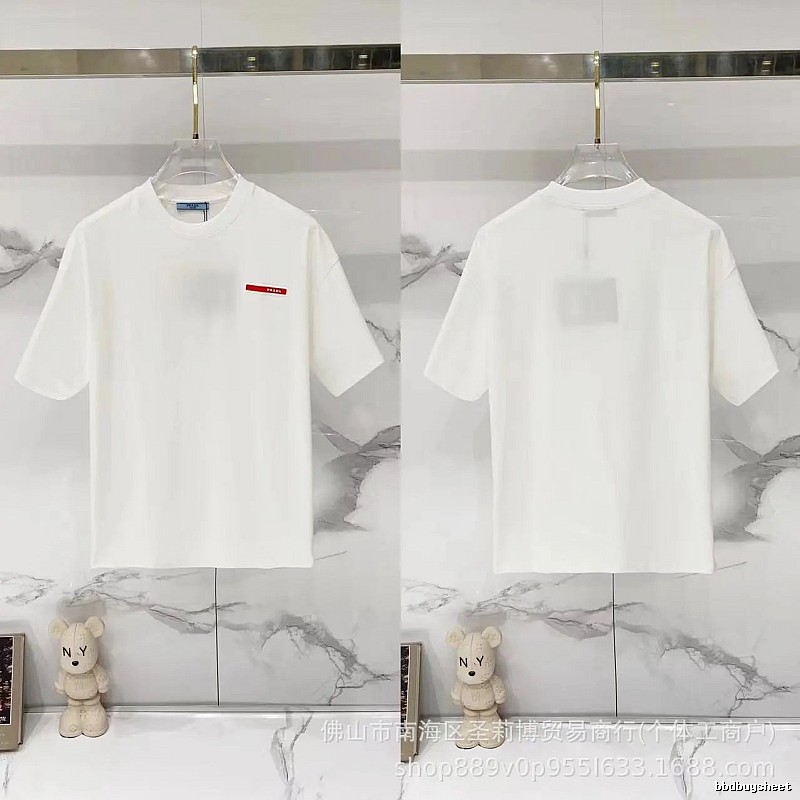 Prada Red Label Minimalist Style White Short-sleeved T-shirt