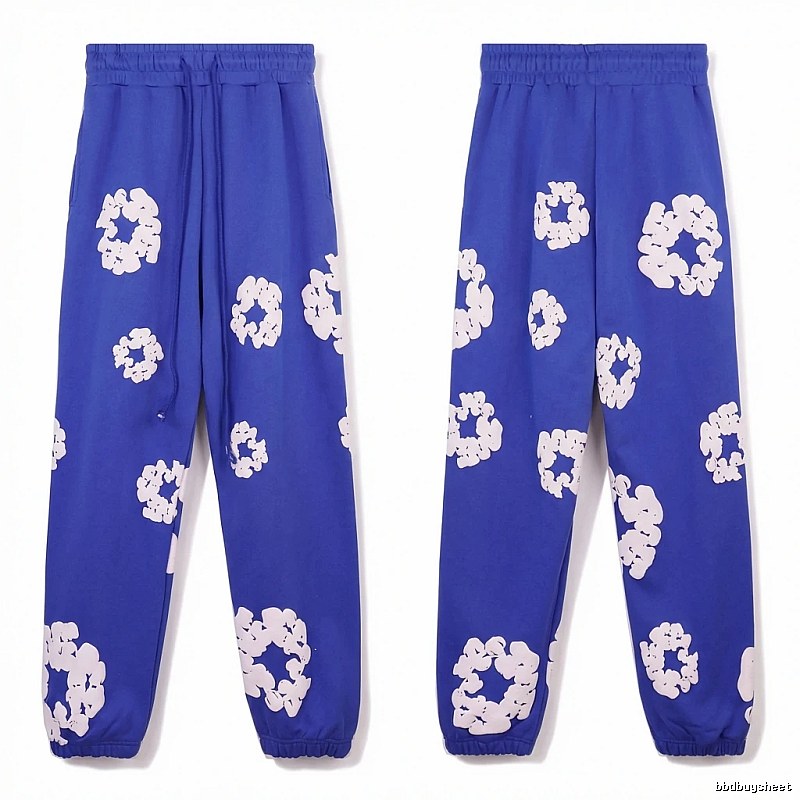 Printed casual blue pants with DENIM TEARS