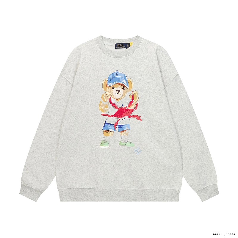 Ralph Lauren cartoon bear light gray sweatshirt
