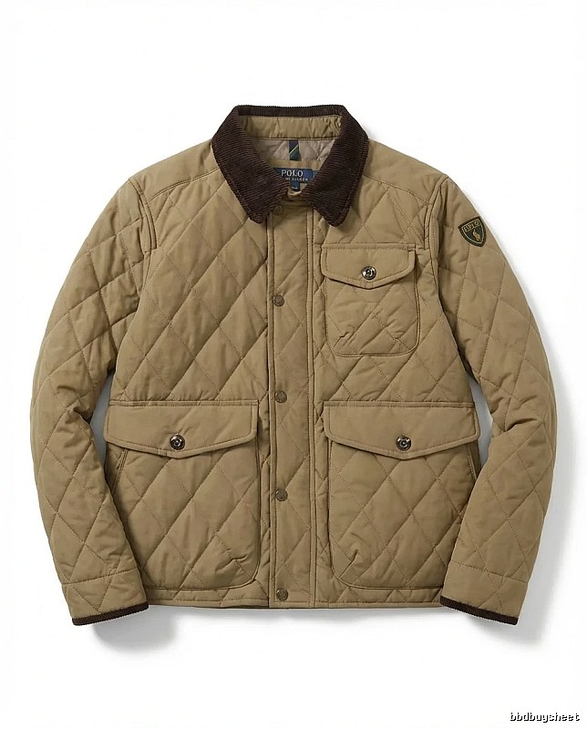 Ralph Lauren quilted retro-style khaki coat
