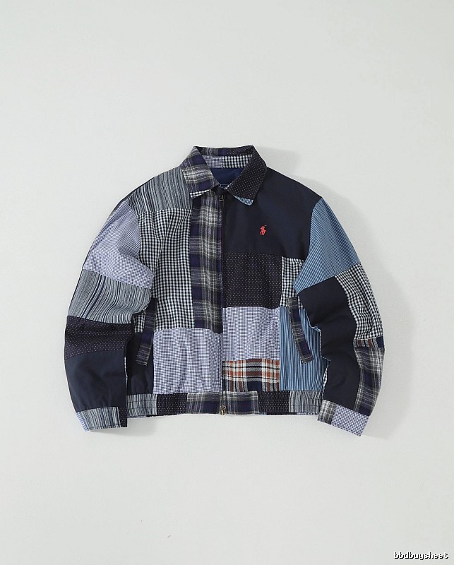 RalphLauren Blue Mixed Plaid Patchwork Shirt Jacket Gift Edit