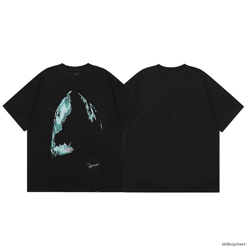 Represent Shark Print High Street Style Black T-Shirt