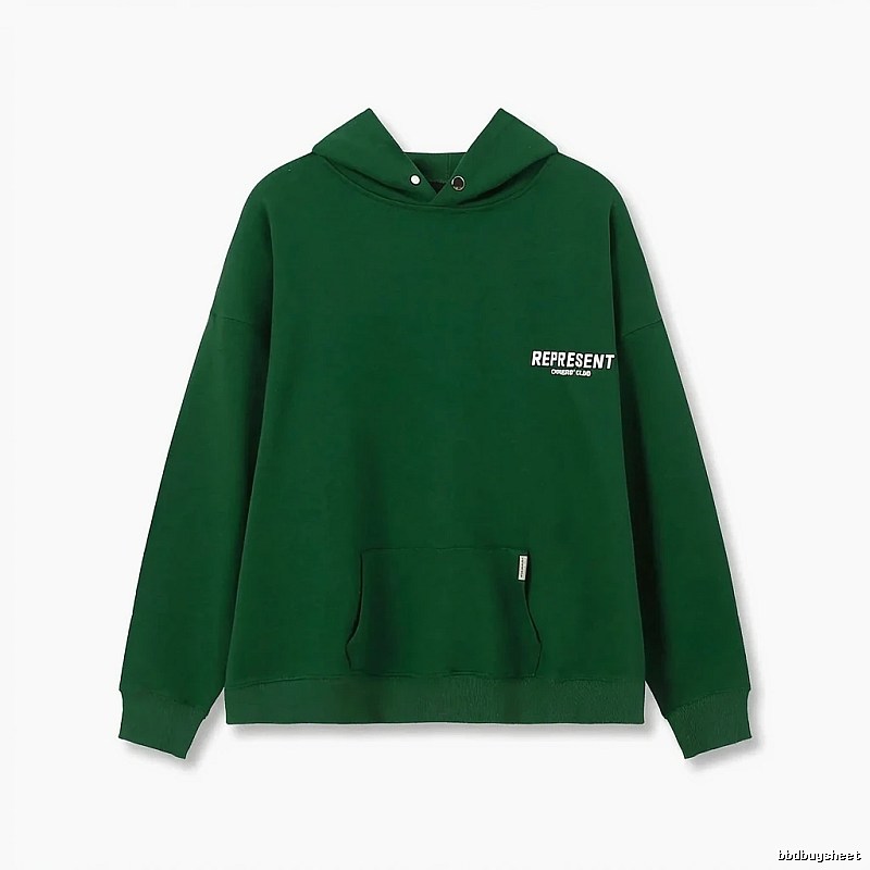 REPRESENT Simple Style Green Hoodie