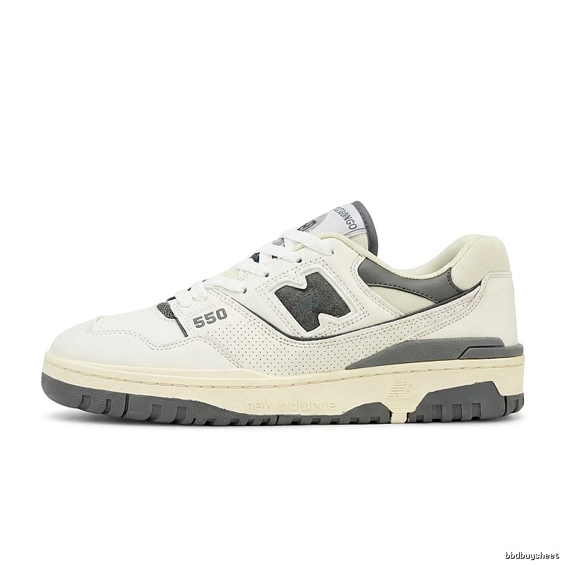 Retro style gray and white New Balance 550 shoes