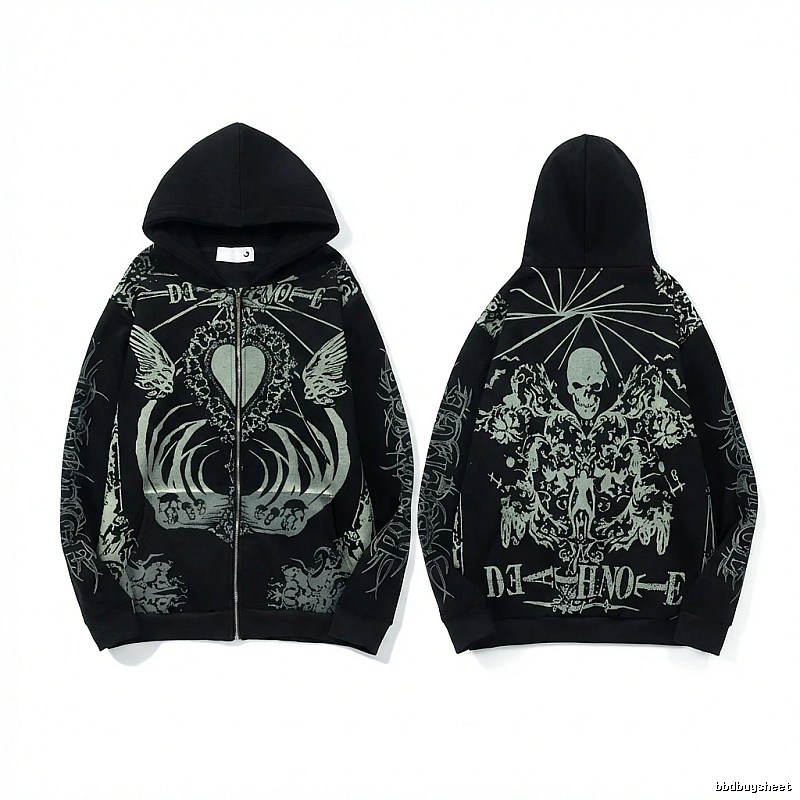 Revenge Dark Style Skull Print Hoodie