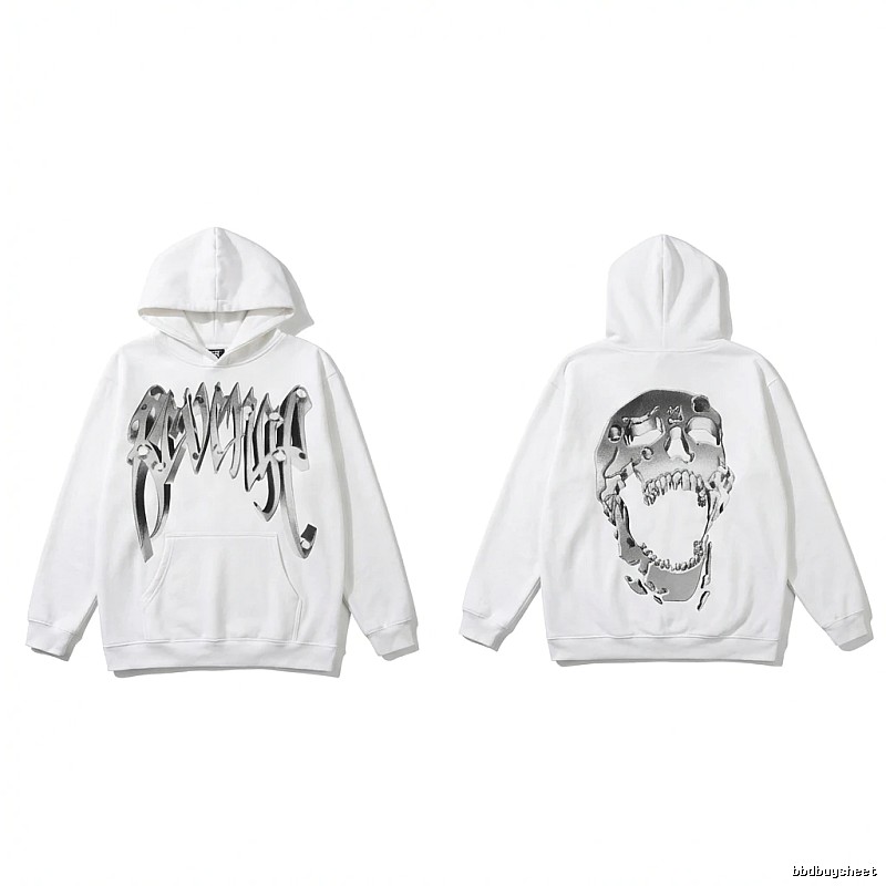Revenge Skull Trendy Cool White Hoodie