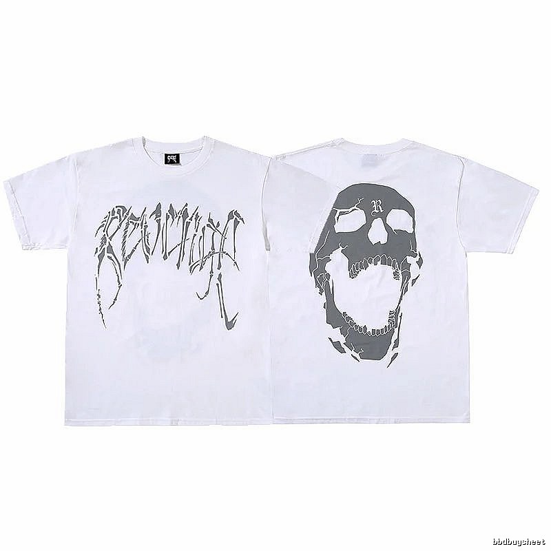 Revenge White Skull Graphic T-Shirt Daily Styling