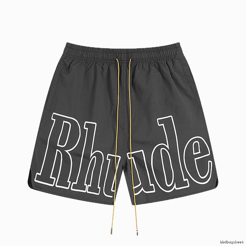 RHUDE letter-style black shorts