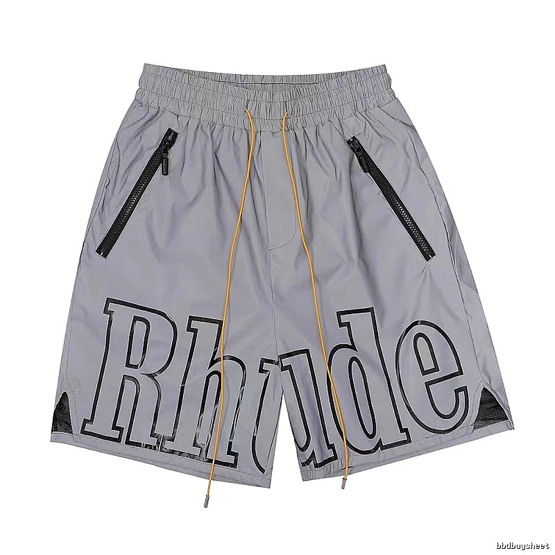 RHUDE letter trendy brand gray shorts