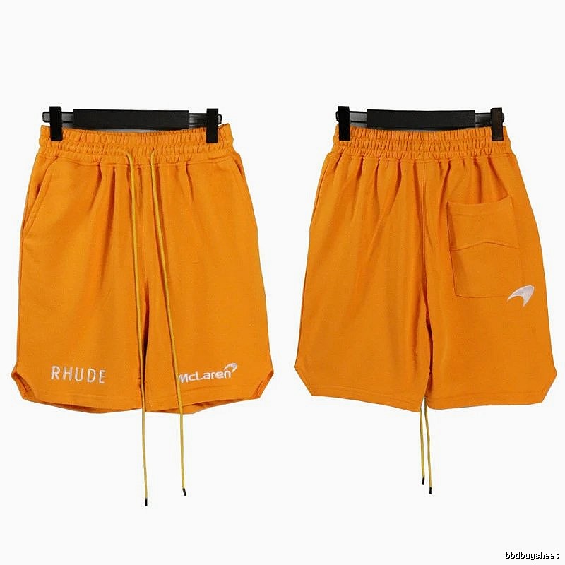 RHUDE Orange Trendy Brand Sports Shorts