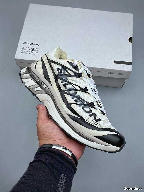 Salomon Trail Runners, White and Black and Quick-Lace Style Cords