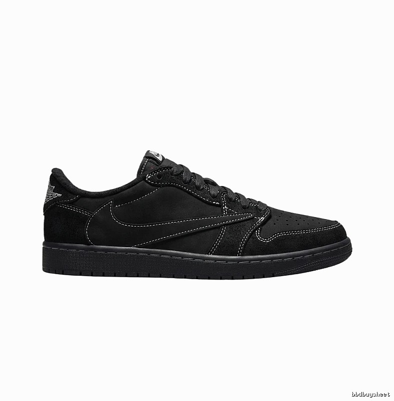 Simple Black Jordan AJ1 Sneakers