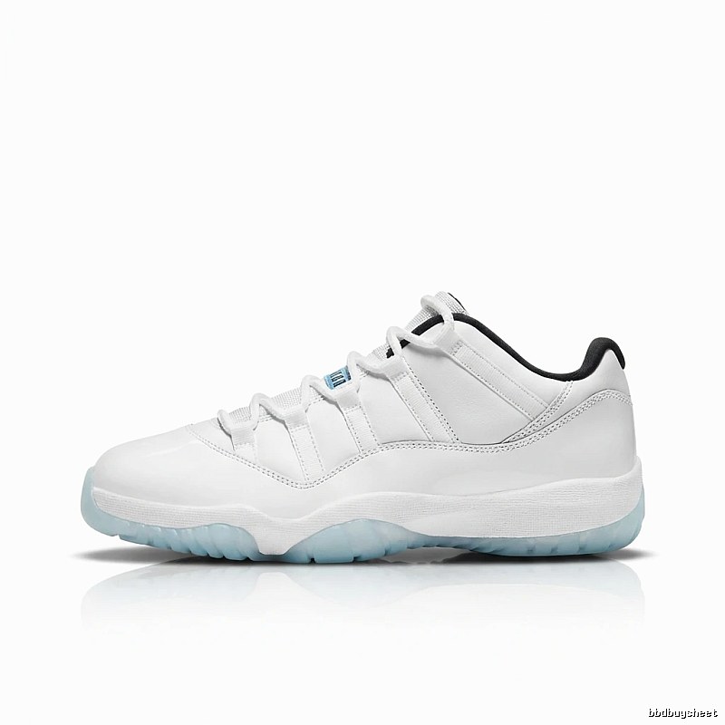 Simple white trendy shoes of Jordan 11 generation.