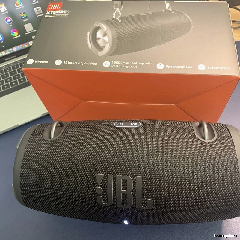 Speaker by JBL with Black Cylindrical JBL Portable Speaker
