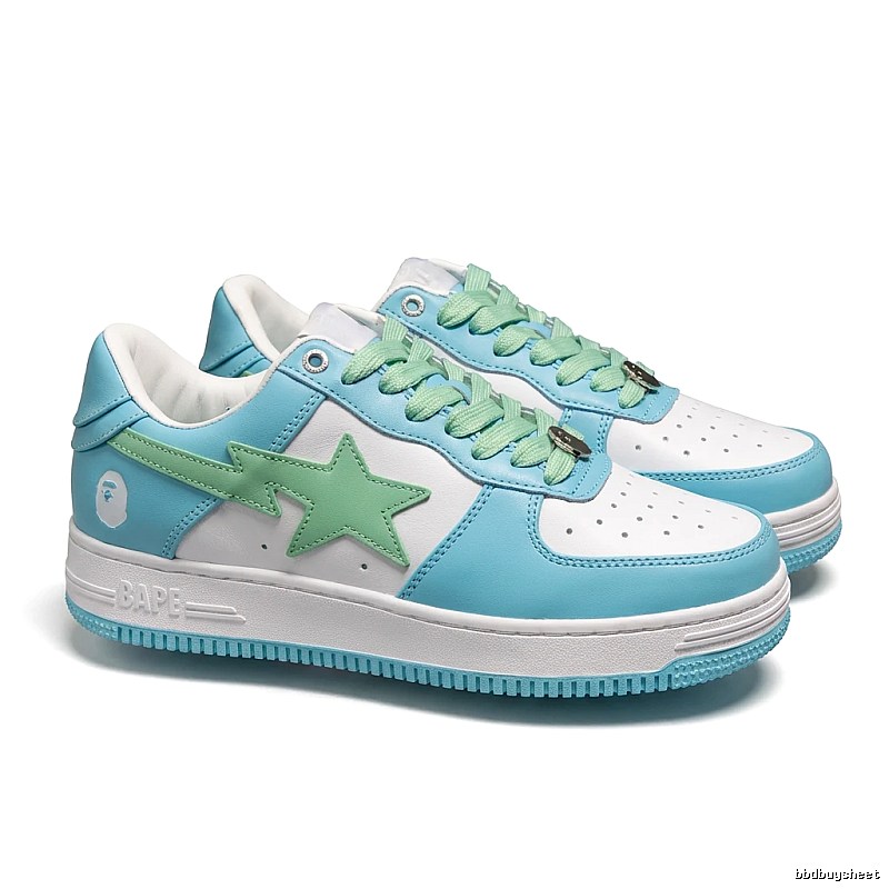 Star Bape Trendy Blue and White Shoes