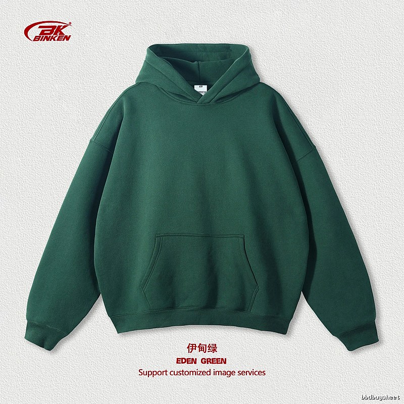 Statement Pullover hoodie Navy Blank Kangaroo for Easy Pairing