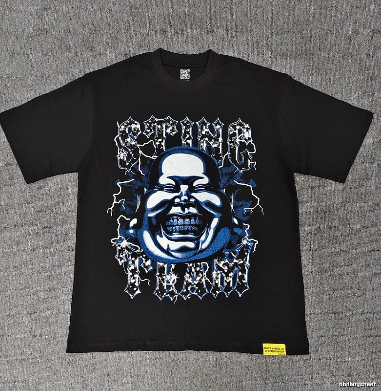 STING TEAM Gothic Print Black Short-sleeve T-shirt