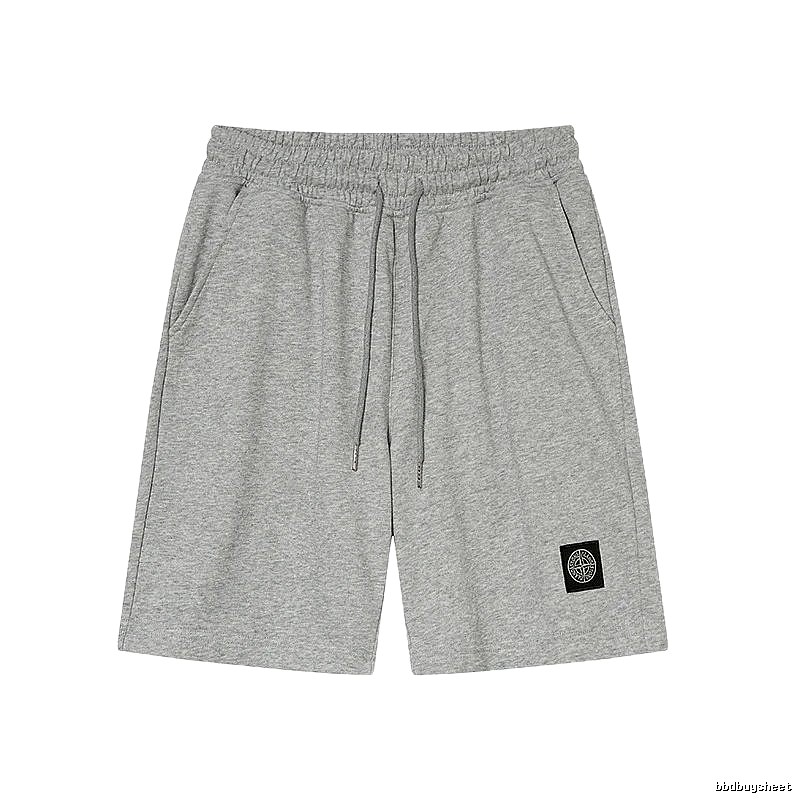 Stone Island Badge Casual Style Grey Shorts