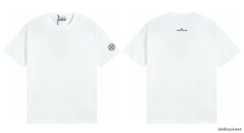 Stone Island Badge Minimalist Style White Short-sleeve T-shirt