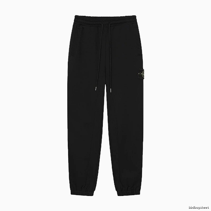 Stone Island Classic Functional Style Black Cuffed Sweatpants