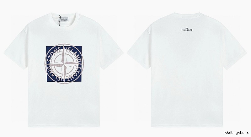 Stone Island Compass Collection Street Style White T-Shirt