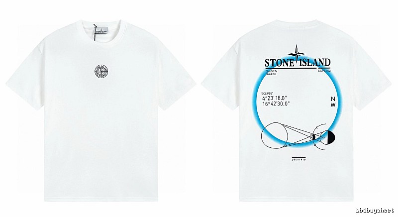 Stone Island Solar Eclipse Street Style White T-Shirt