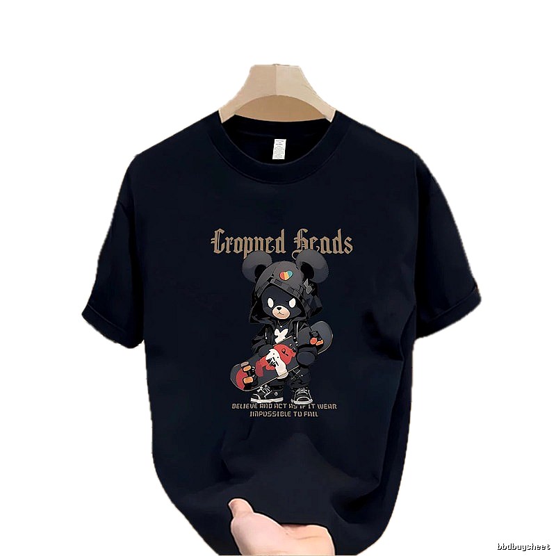 Streetwear Brand Bearbrick Skateboarding Street Style Navy Blue T-Shirt