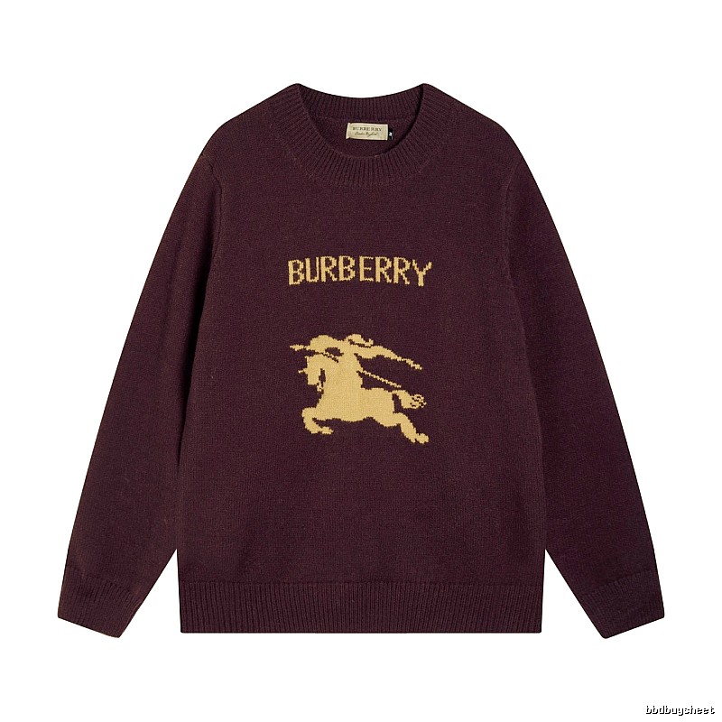 Streetwear Rotation Wool Knit Sweater by Burberry with Graphic Lettering