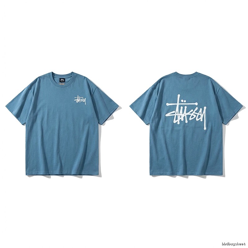 Stussy basic simple style blue T-shirt