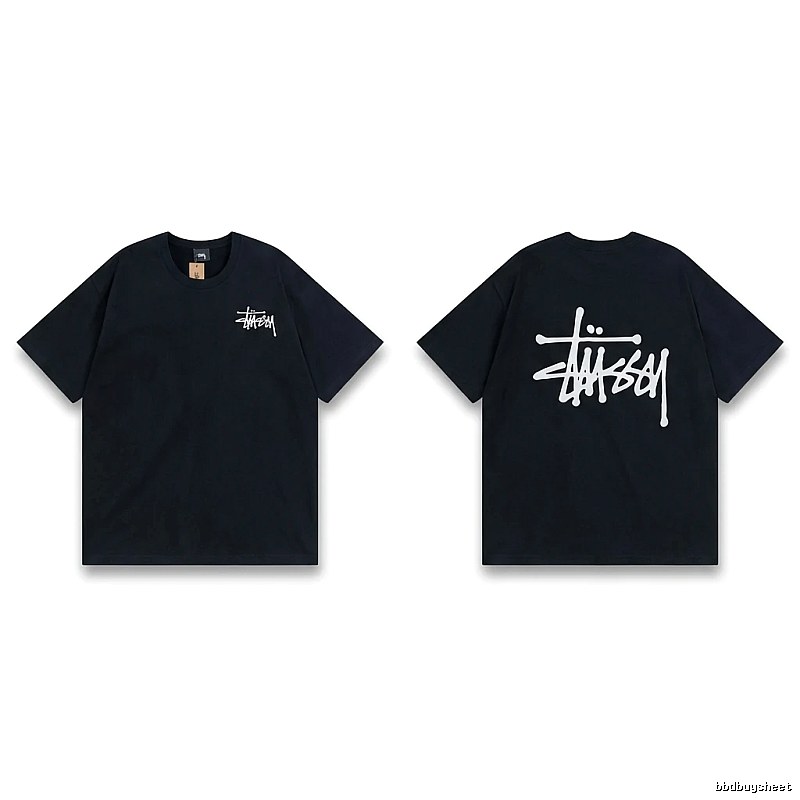Stussy basic style simple black T-shirt