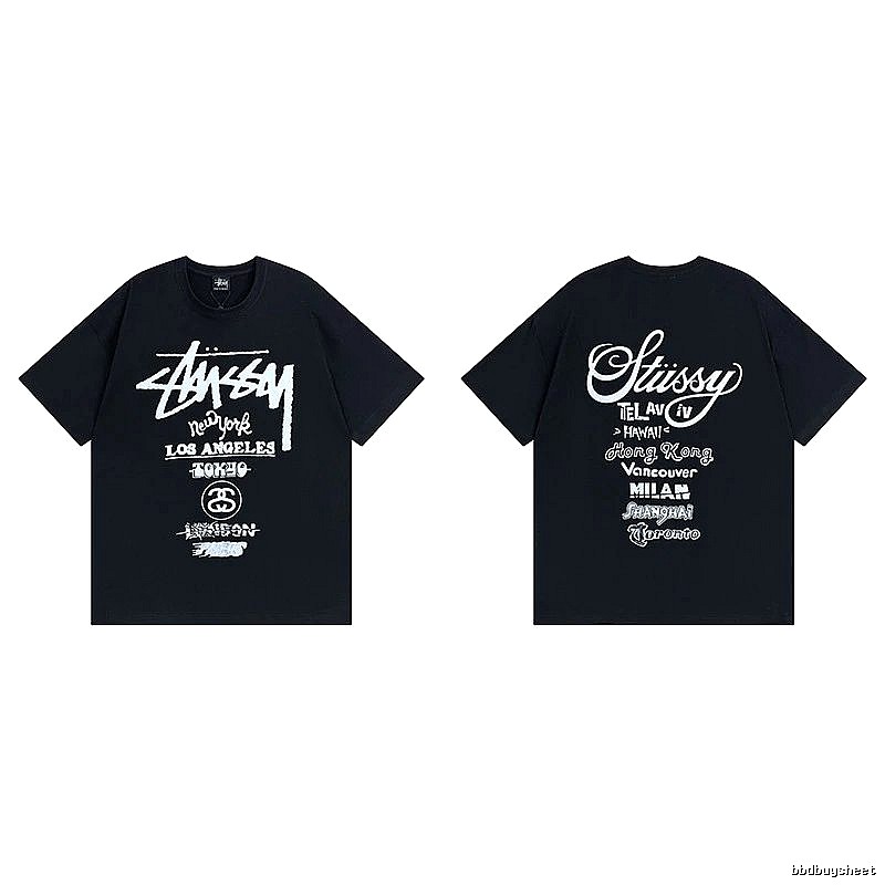 Stussy Black Spider Graphic T-Shirt Bold Graphic Logo