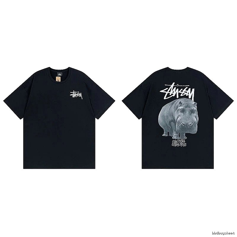 Stussy Black Spider Graphic T-Shirt Match Day Logo