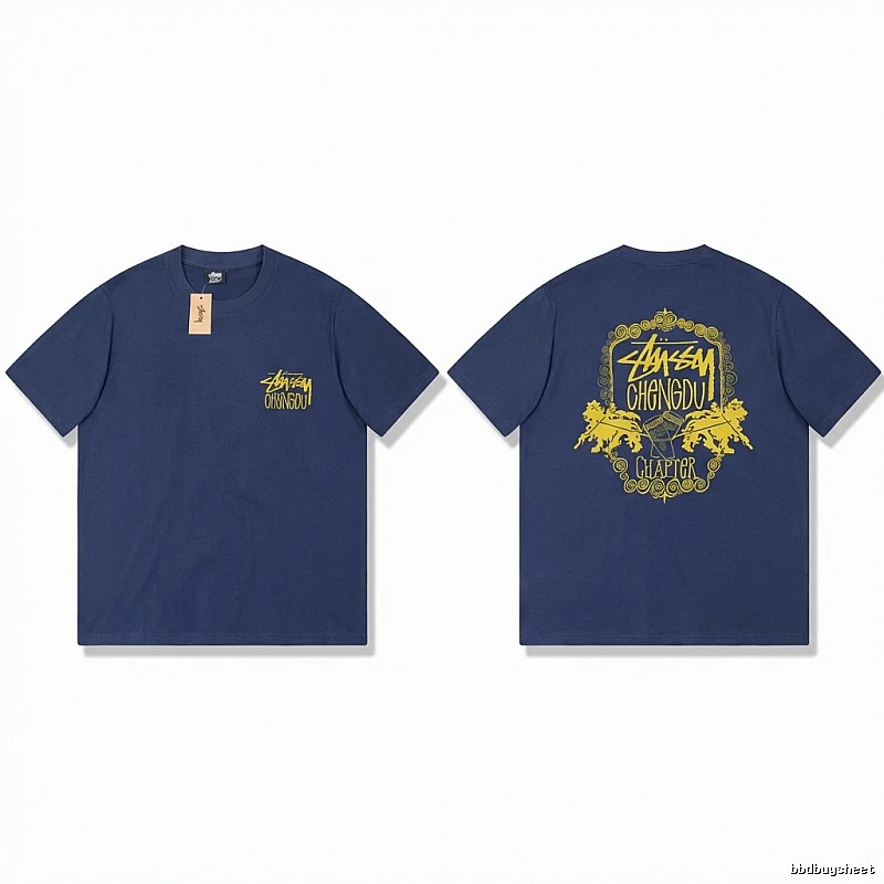 Stussy Chengdu Series Deep Blue Trendy T-shirt