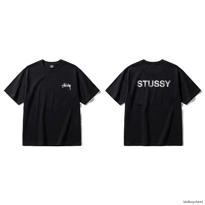 Stussy classic black trendy T-shirt