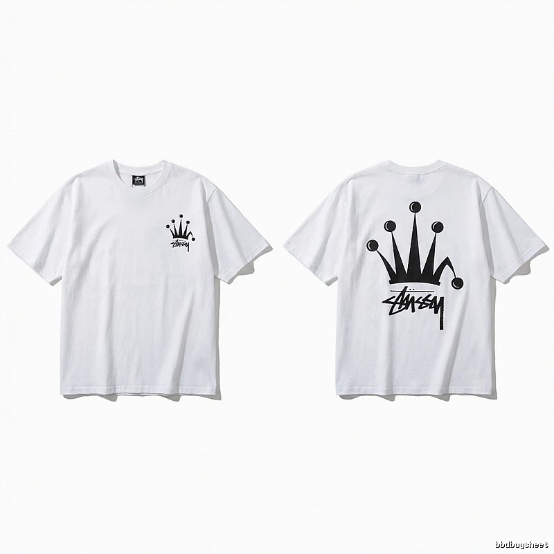 Stussy Crown Trendy Brand White T-shirt