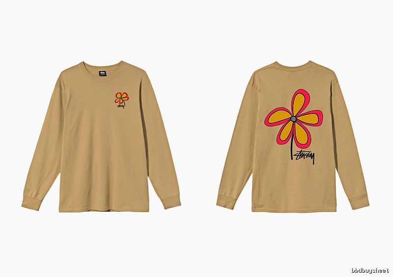 Stussy Floral Casual Khaki Long-Sleeve