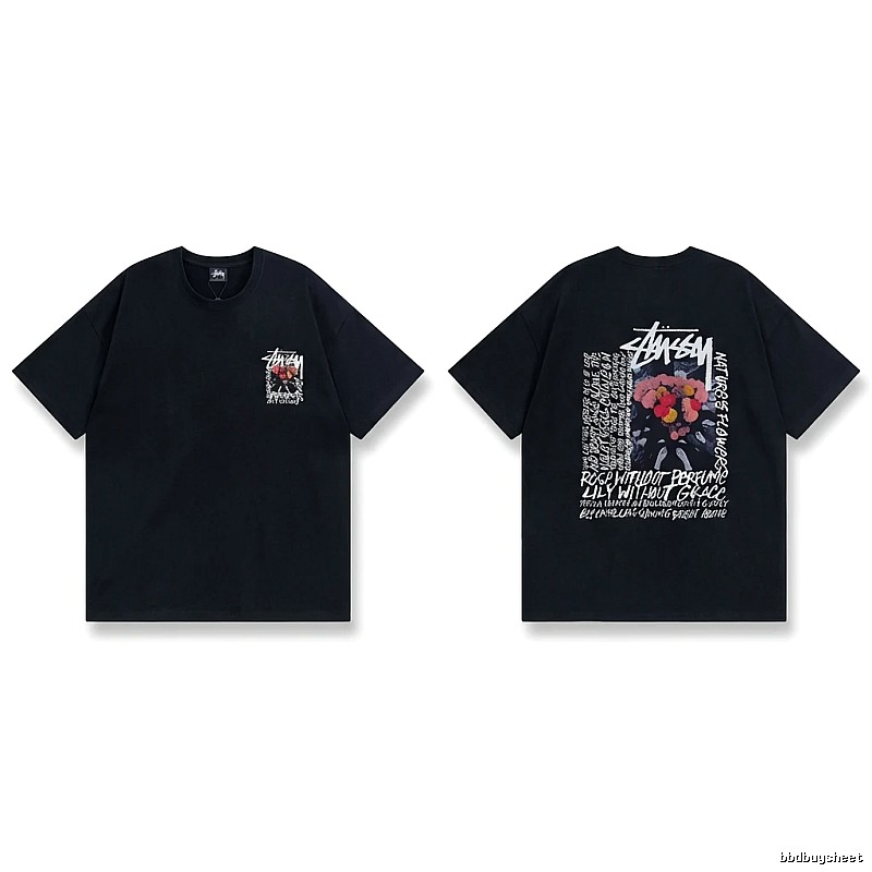 Stussy Floral Style Black T-shirt