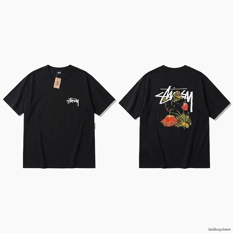 Stussy Floral Style Black T-shirt