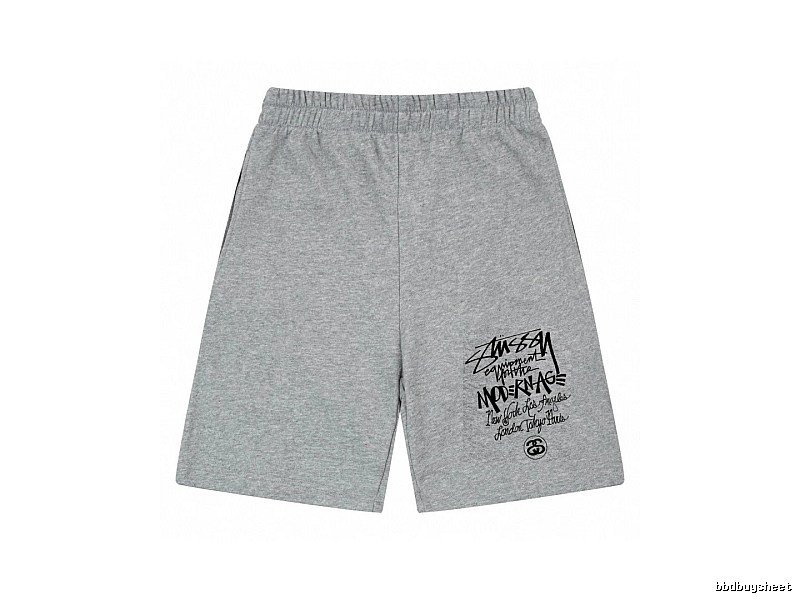 Stussy graffiti-style grey shorts