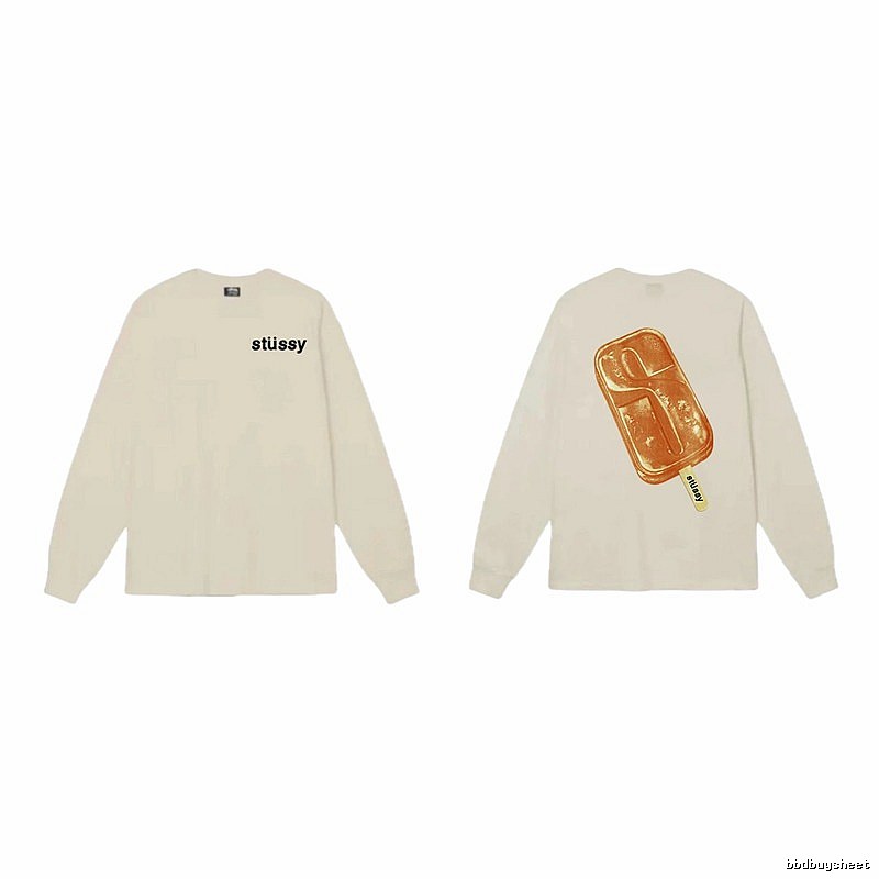 Stussy Ice Cream Style Off-White Long-Sleeve Shirt