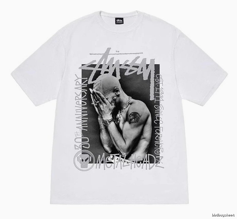 Stussy Logo Detail Graphic T-shirt Black White Stussy with Relaxed Feel