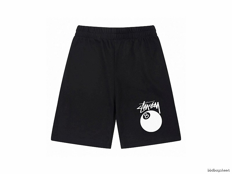 Stussy No.8 Ball Trend Brand Black Shorts
