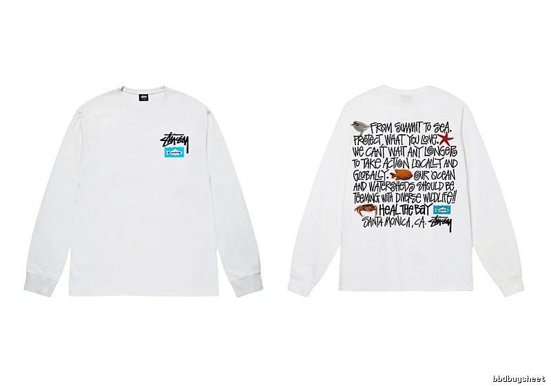 Stussy Ocean Style White Long-sleeve Shirt