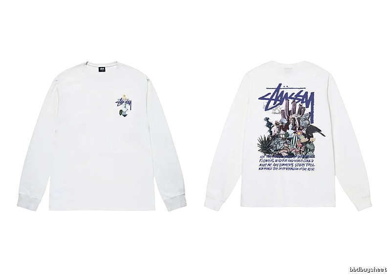 Stussy printed trendy white long-sleeve