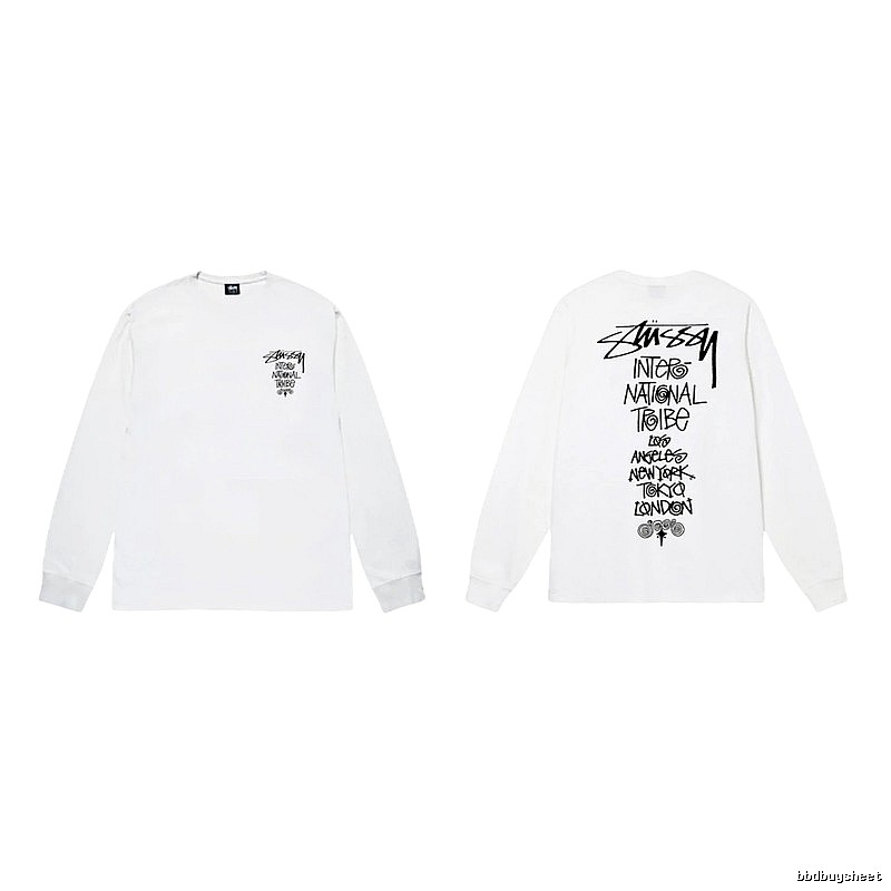 Stussy retro-style white long-sleeved shirt