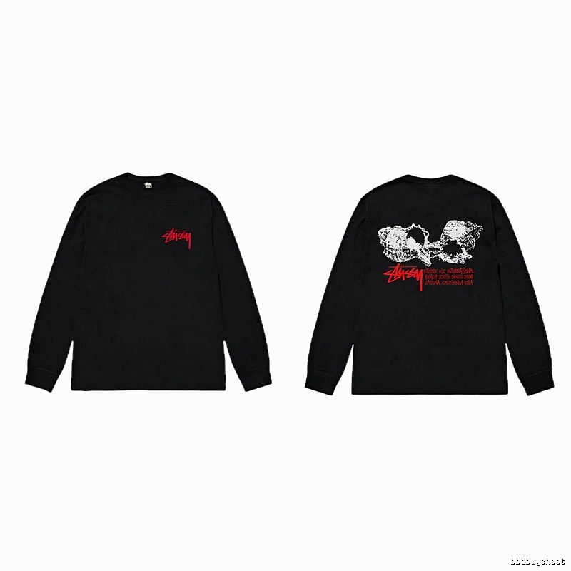 Stussy Skull Print Black Long-sleeve Shirt