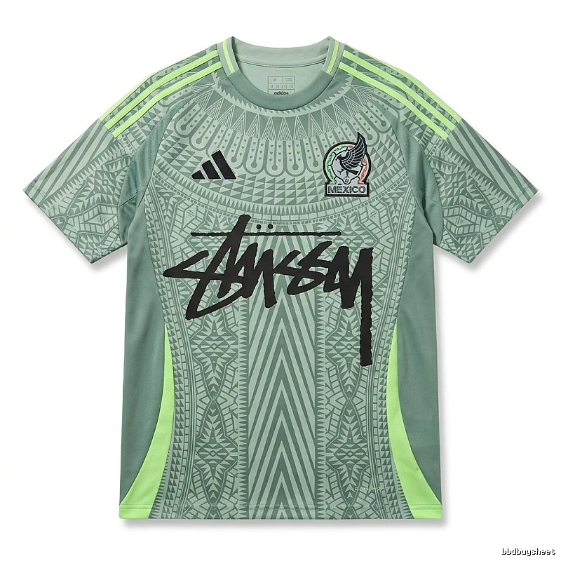Stussy sporty gray-green short-sleeve