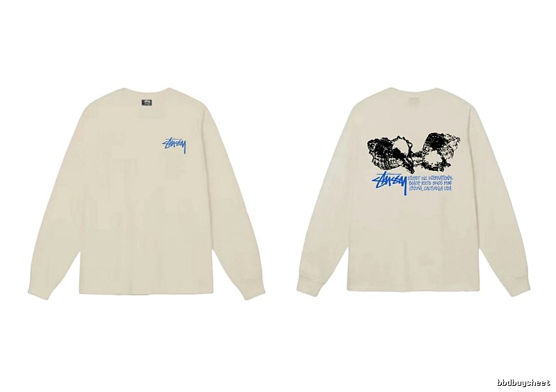 Stussy Trendy and Cool Style Off-white Long-sleeved Shirt
