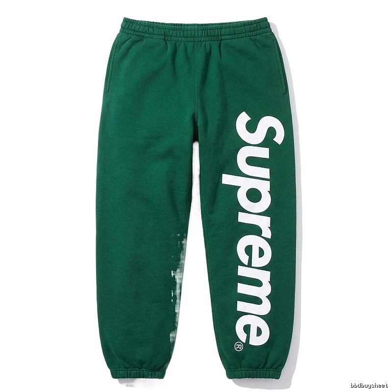 Supreme Basic Style Casual Dark Green Sweatpants