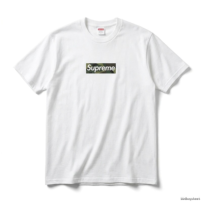 Supreme Camouflage Simple White T-shirt